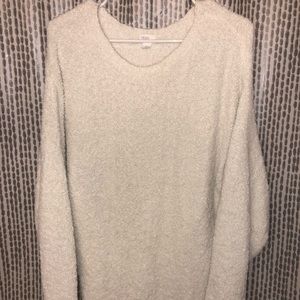 All white fuzzy pajama top